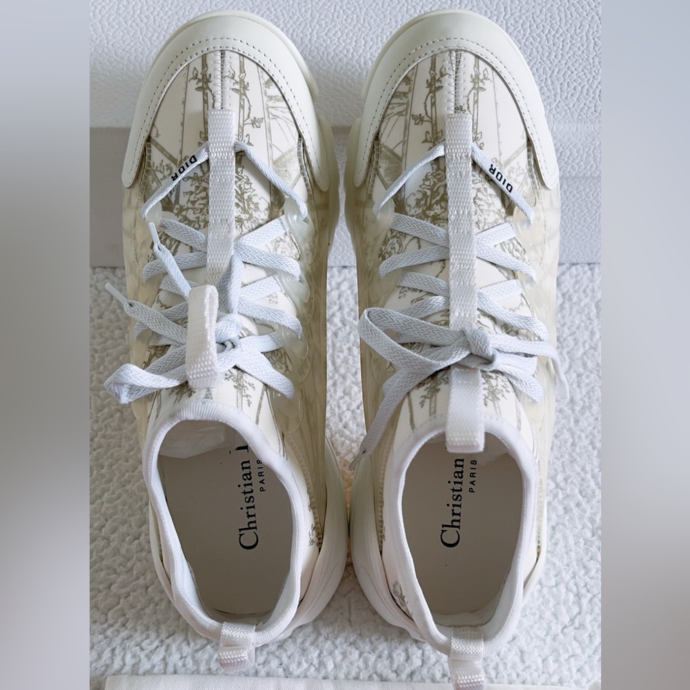 Authentic Christian Dior Women’s D-Connect Sneakers Printed Technical Fabric - Picture 14 of 16